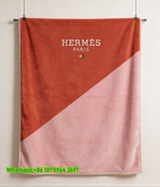 Minimalist Hermès Paris Color Block Flannel Throw Blanket IMG_5043